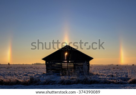 Sundogs in the countryside