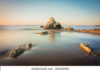 Sundown At Bilbao Beach, Spain