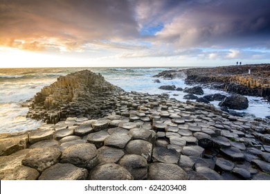 Sundown At Giants Causeway, Northern Ireland