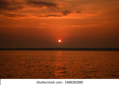 Sundown On The Bay Of Quinte Glenora Ferry, Ontario, Canada