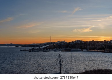 sundown in oslo at spring time