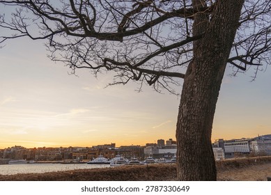 sundown in oslo at spring time