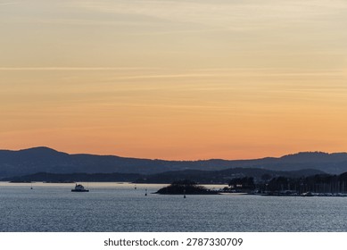 sundown in oslo at spring time