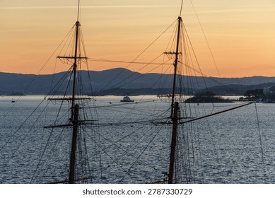 sundown in oslo at spring time