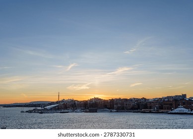 sundown in oslo at spring time