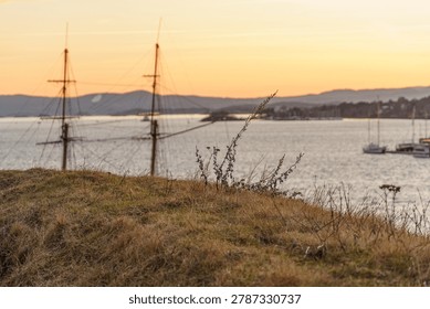 sundown in oslo at spring time
