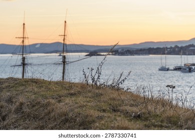 sundown in oslo at spring time