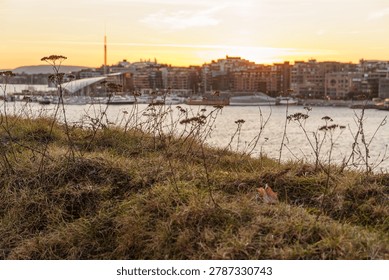 sundown in oslo at spring time