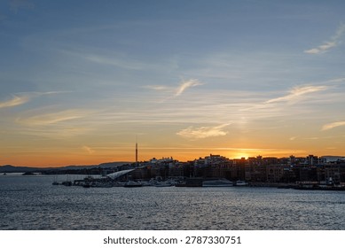 sundown in oslo at spring time