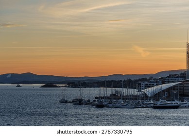 sundown in oslo at spring time