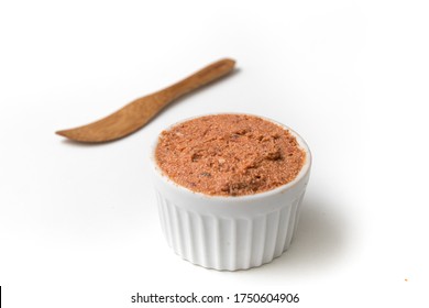 Sun-dried Tomato Paste. Dried Tomatoes Paste Isolated On White Background.