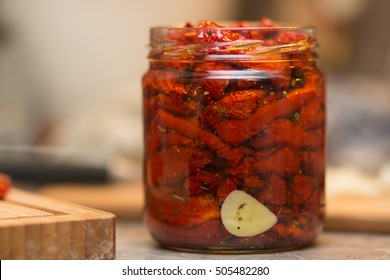 Sundried Tomatoes Glass Jar Stock Photo Edit Now 505157653   Sundried Tomatoes Glass Jar 260nw 505482280 