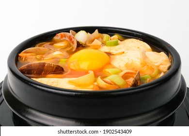 Sundubu Jjigae On White Background