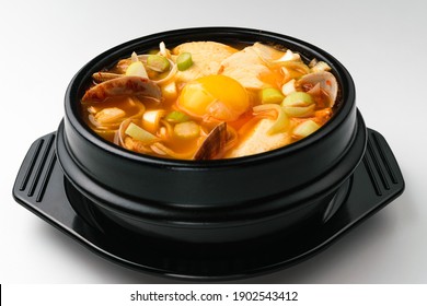 Sundubu Jjigae On White Background