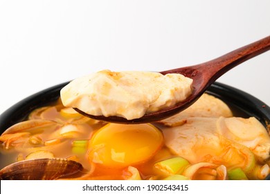 Sundubu Jjigae On White Background