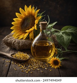 Sunflower oil is a light, neutral-tasting oil extracted from sunflower seeds. It’s widely used in cooking and frying due to its high smoke point and mild flavor. Rich in vitamin E and low in saturated