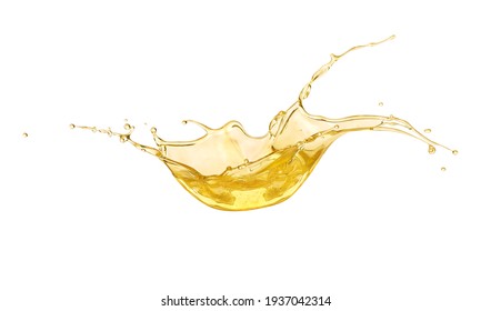 sunflower oil splash on white background - Shutterstock ID 1937042314