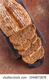 Sunflower Seed Bread, Sliced On Board