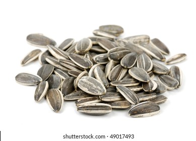 Sunflower Seeds Isolated On White