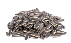 Sunflower Seeds On The White Background