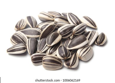 Sunflower Seeds On White Background