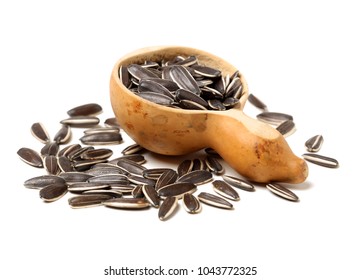 Sunflower Seeds On White Background