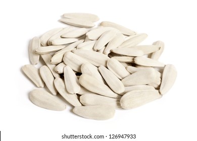 Sunflower Seeds On A White Background