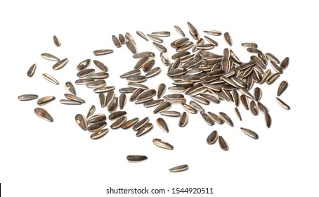 Sunflower Seeds On A White Background