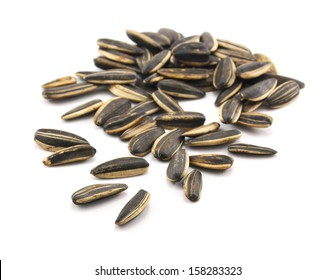 Sunflower Seeds On White Background