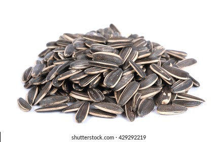 Sunflower Seeds On The White Background