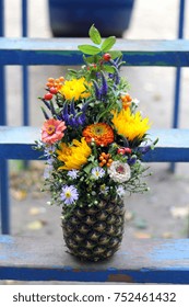 sunflowers and pineapple