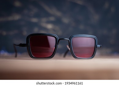 sunglasses with red lenses, creative glasses a