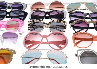 Sunglasses set  Collection different types sunglasses 