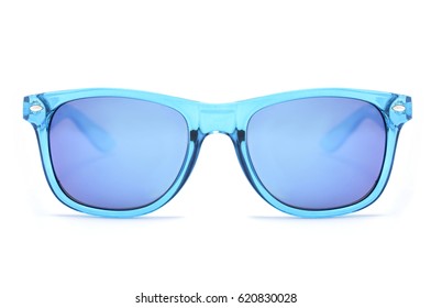 Sunglasses in transparent yellow frame isolated white