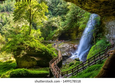 Sunglungyen Waterfall at shanlinshi, taiwan - Shutterstock ID 1499178518