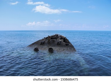 Sunken Boat In Bermuda Triangle