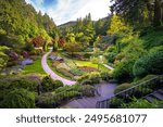 Sunken garden at Butchart Gardens in Victoria, Vancouver Island, British Columbia, Canada