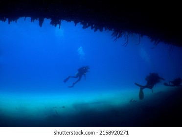               Sunken Ship The Antilla In The Island Of Aruba, Caribbean Sea                 