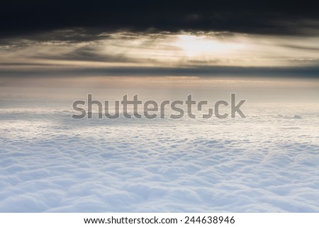 The sunlight above  the clouds,the sea of clouds 