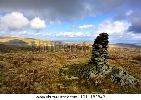 Sunlight between the clouds over Shap Fells