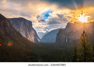 Sunlight Fills Yosemite Valley, Yosemite National Park, California - Powered by Shutterstock