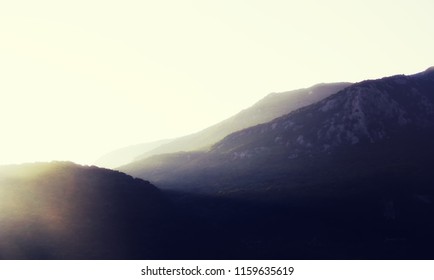 Sunlight on the mountain