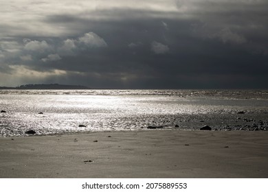 Sunlight On The Sea On The Allonby Coastline In Cumbria