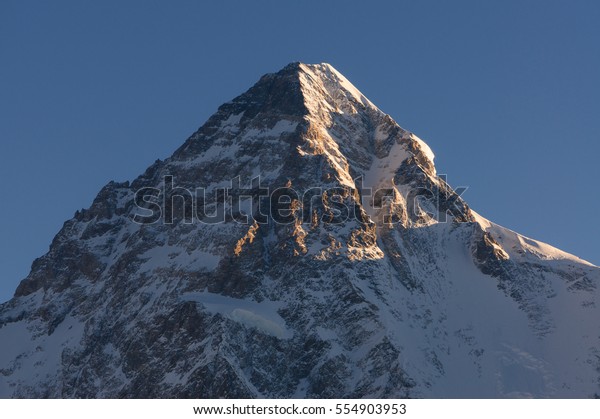 Sunlight On Top K2 Mountain Peak Stock Photo (Edit Now) 554903953