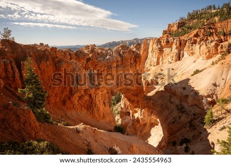 Sunlight Over Natural Bridge Arch in Bryce Canyon National Park