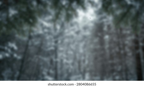 Sunlight rays pierce through the thick green leaves and branches of a dense forest, creating a mystical atmosphere on a foggy morning.