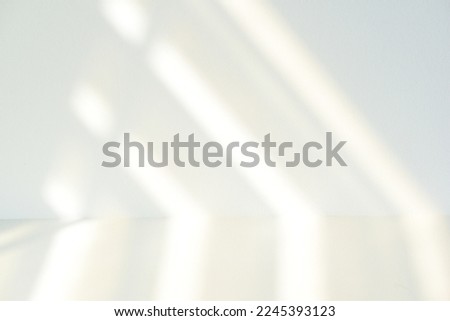 Sunlight shadow by the window white stage background