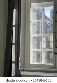 Sunlight that comes through the window.