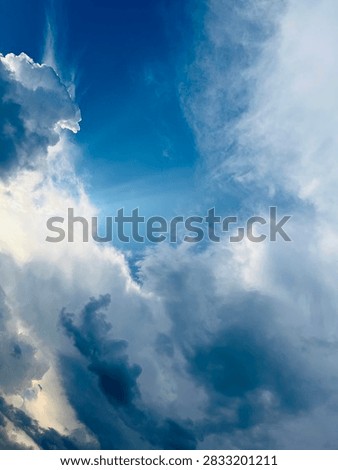 Sunlight though the blue sky 