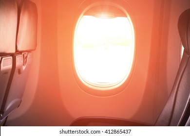 Sunlight from window airplane 
